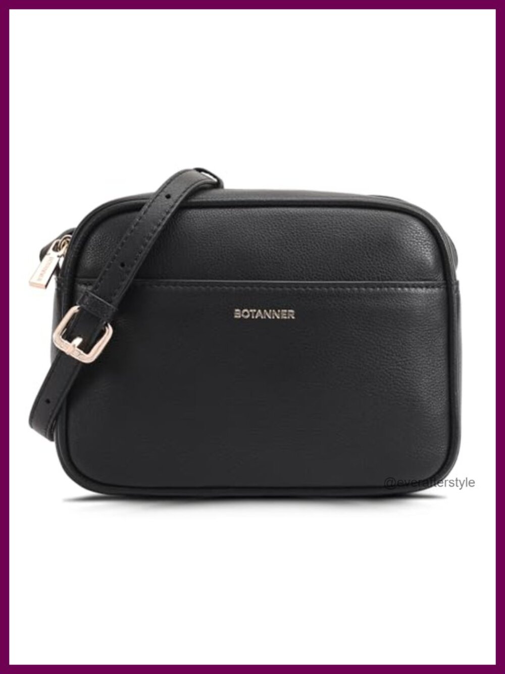 Genuine Leather Crossbody Bag Top Zip Adjustable Strap Lightweight Chic